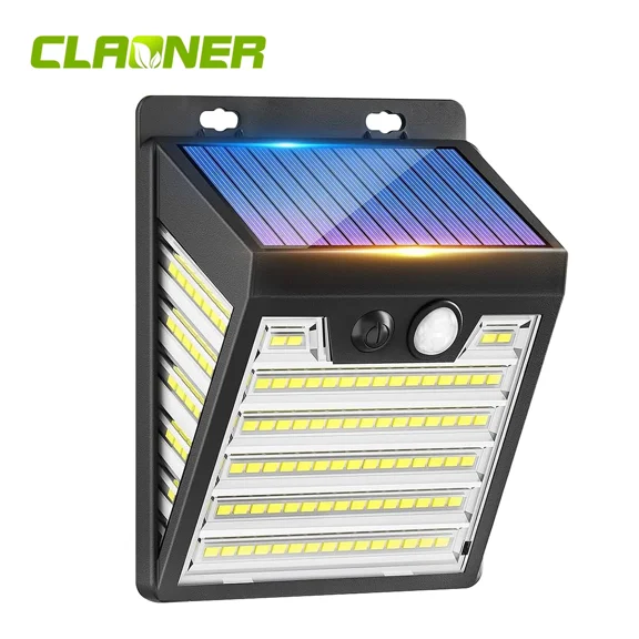 Claoner Solar LED Motion Sensor Wall Security Light 121 LED, 2000 Lumens, 3 Lighting Modes, IP65 Waterproof, 1 Pack