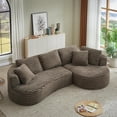thumbnail image 1 of 121 inch Curved Modular Sectional Sofa Couch, Oversized 2 Pieces Floor Foam Boneless Couches for Living Room, Deep Seat Cloud Couch with Right Facing Chaise w/Throw Pillows,No Assembly Required, 1 of 9