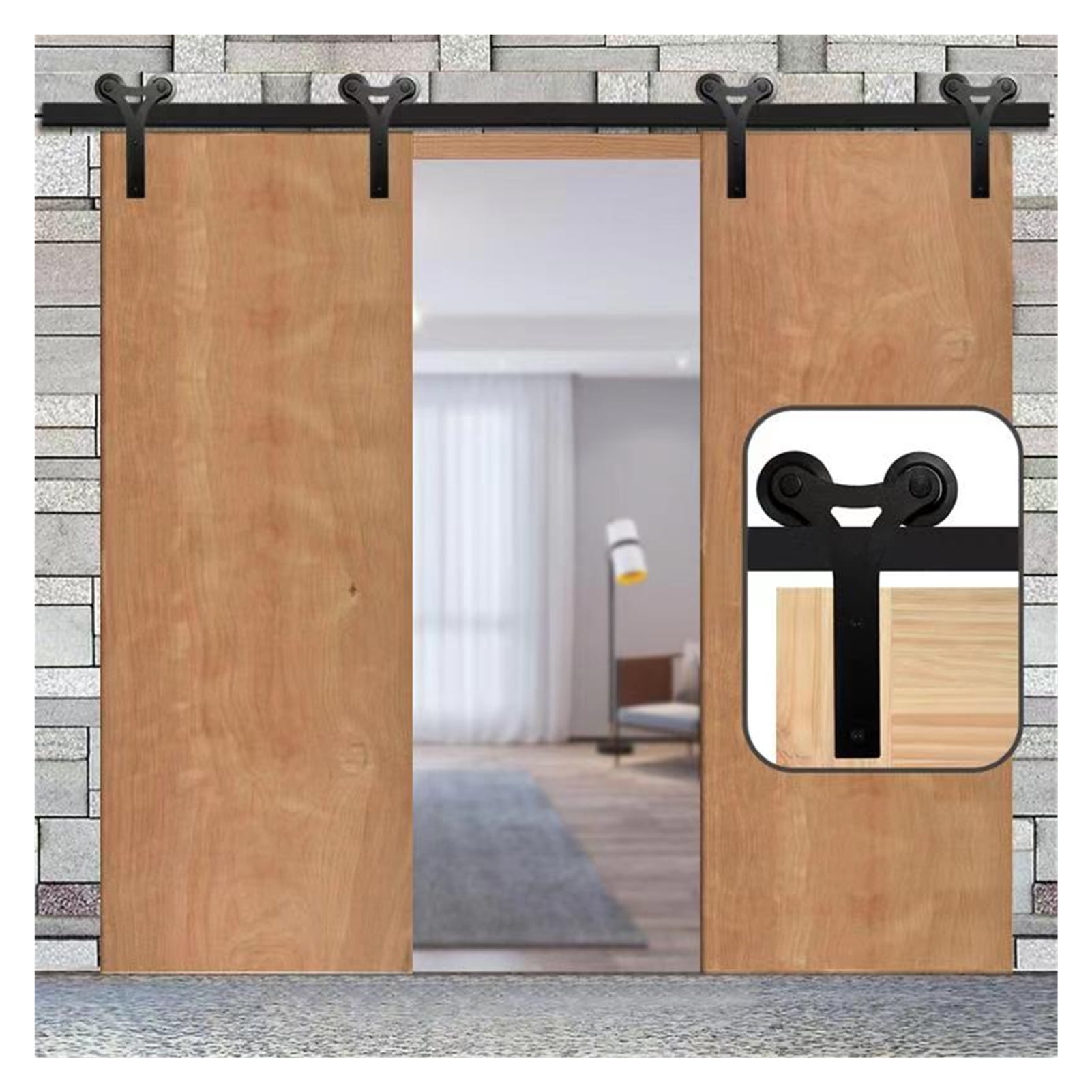 12104840mm Sliding Barn Door Hardware Kit YShaped Wood Door Hanger