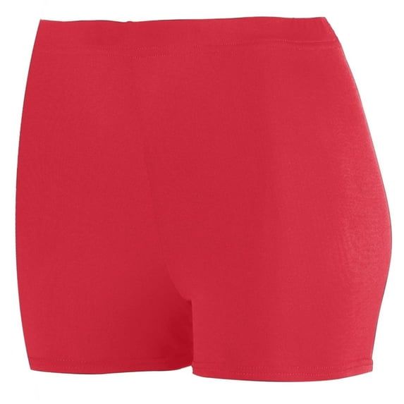 1210 Ladies Poly/spandex 2.5" Short RED L