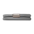 thumbnail image 1 of 12103-40 Jewelry Gray Leather Double Wrap Charm Bracelet, 8, 1 of 3