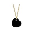 thumbnail image 1 of 121126B 15 in. 18k Gold Plated Black Enamel Puffy Heart Necklace, 1 of 1