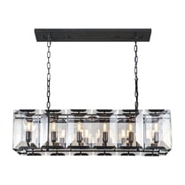1212 Monaco Collection Pendant Lamp L:40in W:13in H:12in Lt:12 Flat Black (Matte) Finish