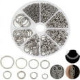 thumbnail image 1 of 1212 Pcs Open Jump Rings 8 Sizes 304 Stainless Steel Jump Rings O Ring Connector Round Jewelry Connectors Chain Links for Keychain Necklace Jewelry Charms DIY Craft, 1 of 7