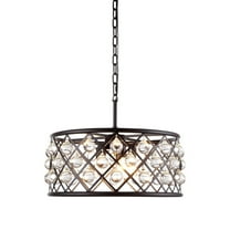 1213 Madison Collection Pendant Lamp D:20in H:9in Lt:5 Mocha Brown Finish Royal Cut Crystal (Clear)