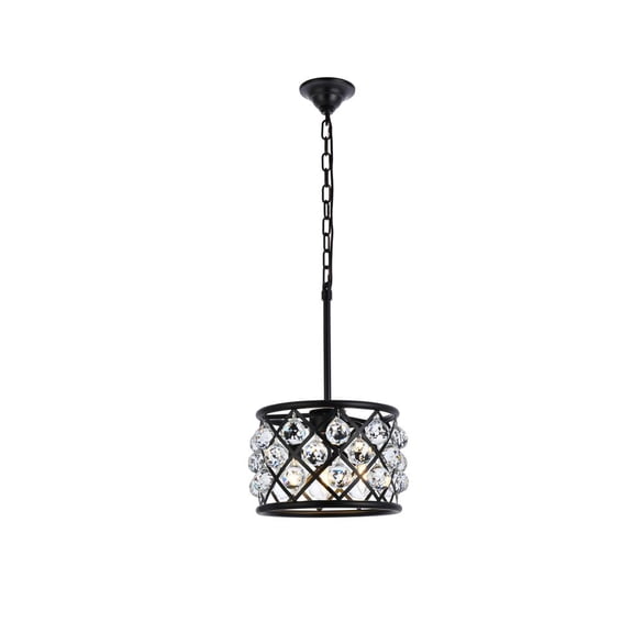 1214 Madison Collection Pendant Lamp D:12in H:9in Lt:3 Mocha Brown Finish Royal Cut Crystal (Clear)