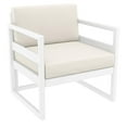 thumbnail image 1 of Mykonos Patio Club Chair in White Finish with Acrylic Fabric Natural Cushions, 1 of 13