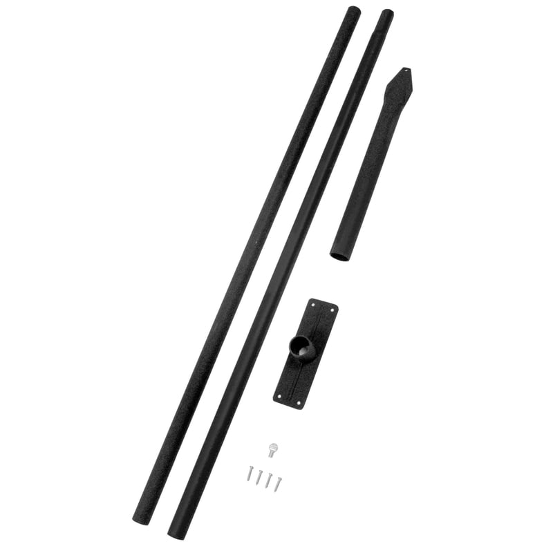 72-inch Black Steel 3-Piece Bird Feeder Pole Kit