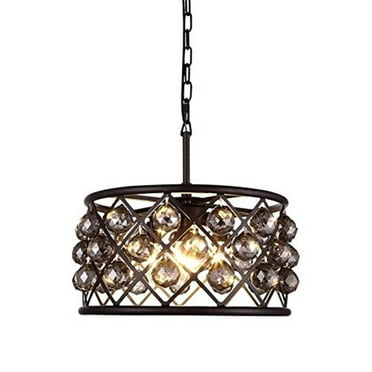 1214 Madison Collection Pendant Lamp D:16in H:9in Lt:4 Mocha Brown Finish Royal Cut Silver Shade (Grey)
