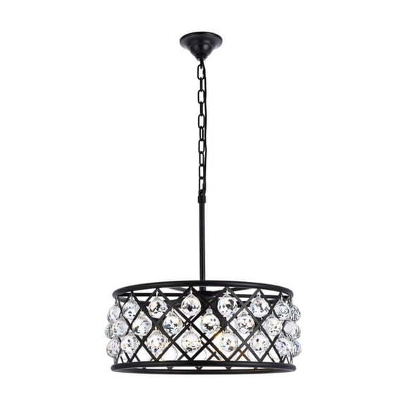 1214 Madison Collection Pendant Lamp D:20in H:9in Lt:5 Mocha Brown Finish Royal Cut Crystal (Clear)