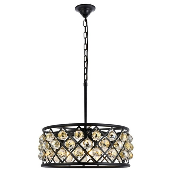 1214 Madison Collection Pendant Lamp D:20in H:9in Lt:5 Mocha Brown Finish Royal Cut Golden Teak (Smoky)