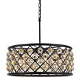 thumbnail image 1 of 1214 Madison Collection Pendant Lamp D:25in H:10.5in Lt:6 Mocha Brown Finish Royal Cut Golden Teak (Smoky), 1 of 3