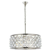 1214 Madison Collection Pendant Lamp D:25in H:10.5in Lt:6 Polished Nickel Finish Royal Cut Crystal (Clear)