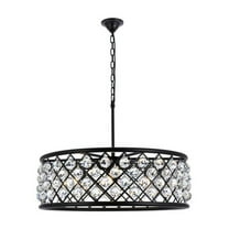 Madison 8 light Matte Black Chandelier Clear Royal Cut Crystal