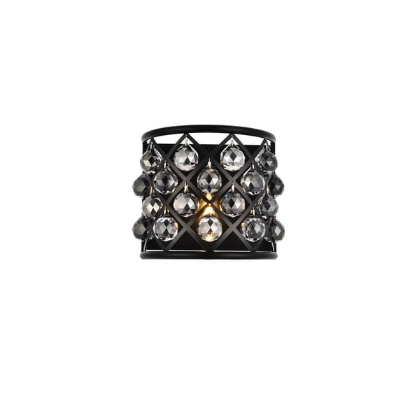 1214 Madison Collection Wall Sconce W:11.5in H:10.5in Ext: 6.5in Lt:1 Mocha Brown Finish Royal Cut Silver Shade (Grey)