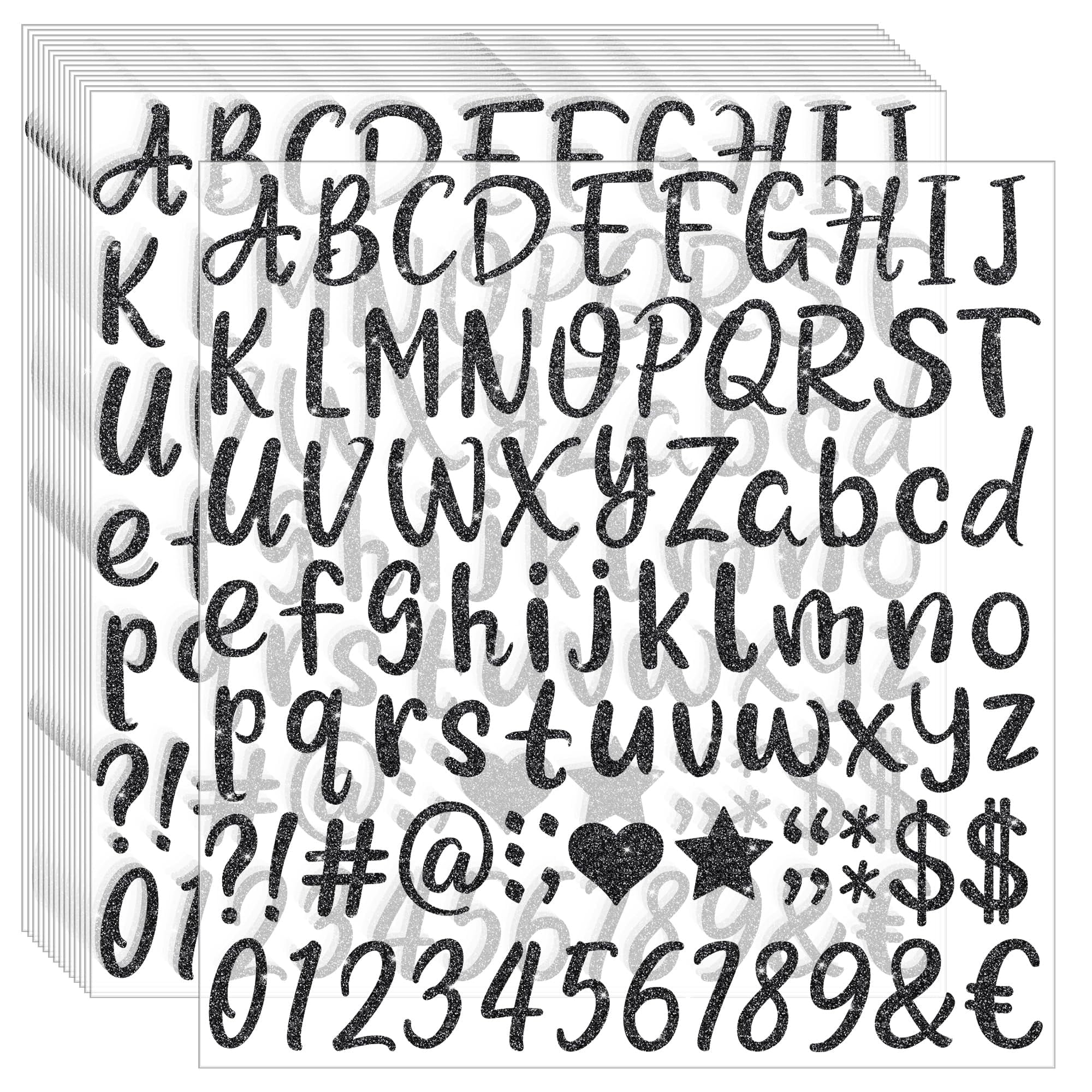 Neasyth Glitter Self-Adhesive Letter Stickers 1215pcs 15 Sheets ...