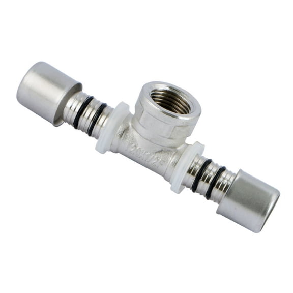 1216/1620*DN15/DN20 Female thread three-way joint copper bite Aluminium plastic composite pipe fittings straight tube connecter