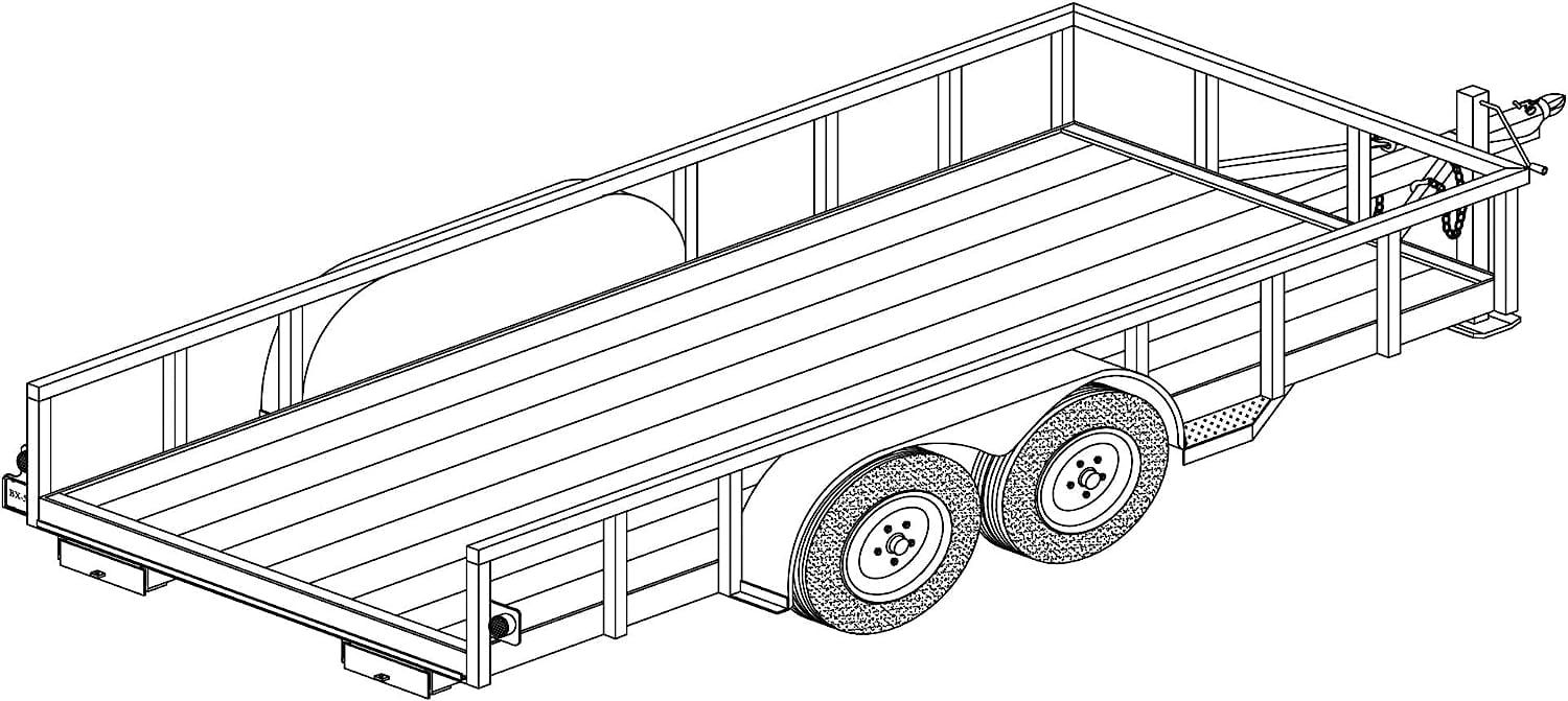 1216 6'6" x 16' Tandem Axle 7K Utility Lowboy Trailer DIY Master Plan