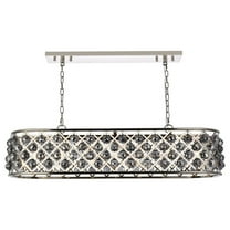 1216 Madison Collection Pendant Lamp L:50in W:13in H:15in Lt:7 Polished Nickel Finish Royal Cut Silver Shade (Grey)