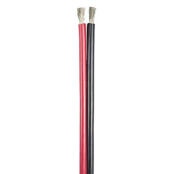 121602A Bonded Cable, 6/2 AWG (2x13mm2), Flat - 25ft, Black/Red