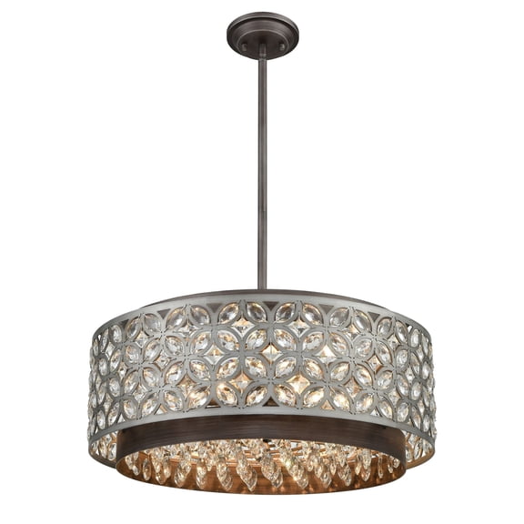12164/6-Elk Home-Rosslyn - 6 Light Chandelier in Traditional Style with Luxe/Glam and Mid-Century Modern inspirations - 9 Inches tall and 22 inches