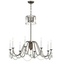 12168CHB/CRY Maxim Lighting Plumette - 8 Light Chandelier In Traditional Style-30 Inches Tall and 36 Inches Wide-Chestnut Bronze Finish