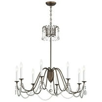 12168CHB/CRY-Maxim Lighting-Plumette - 8 Light Chandelier In Traditional Style-30 Inches Tall and 36 Inches Wide-Chestnut Bronze Finish
