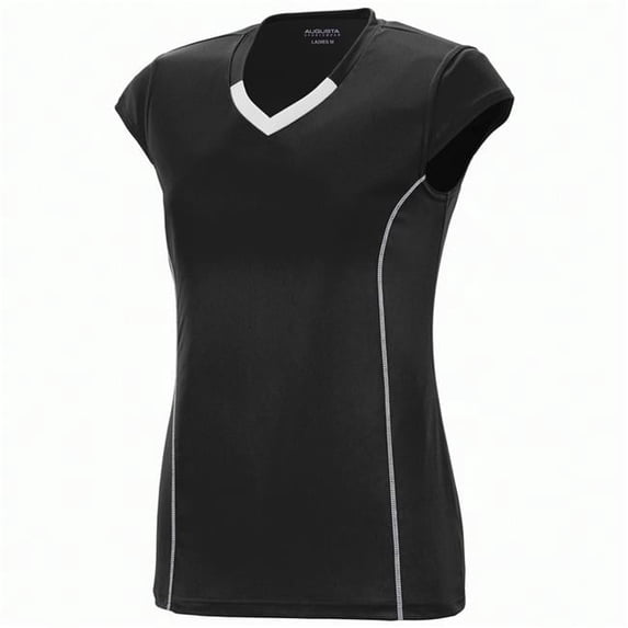 1218A-Black- White-2X Ladies Blash Jersey, Black-White - 2X