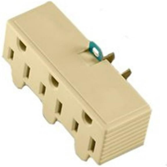 1219V-BOX 3 Outlet 2 Wire Gnd Adapter, Ivory