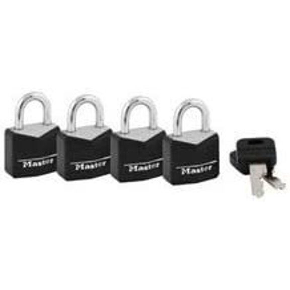 Master Lock Solid Body Padlock 121T Keyed Alike - Scratch-Resistant - 2-Pack, 3/4 in. W, Black