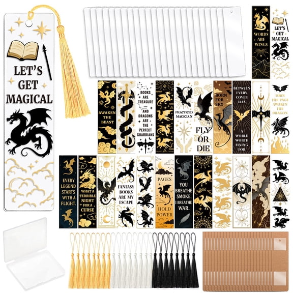 121pcs Books and Flower UV DTF Bookmark Making Kit Acrylic Carft for Women Men Kid Adult DIY Cute Bookmarker Decal Stickers Warps Kit for Reading