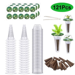121x Hydroponic Garden Seed Pods Grow Anything Kit with Accessories Sponge Dome, Hydroponic Pod Kit for All Brands of Grow Systems, Grow Kit for Anything