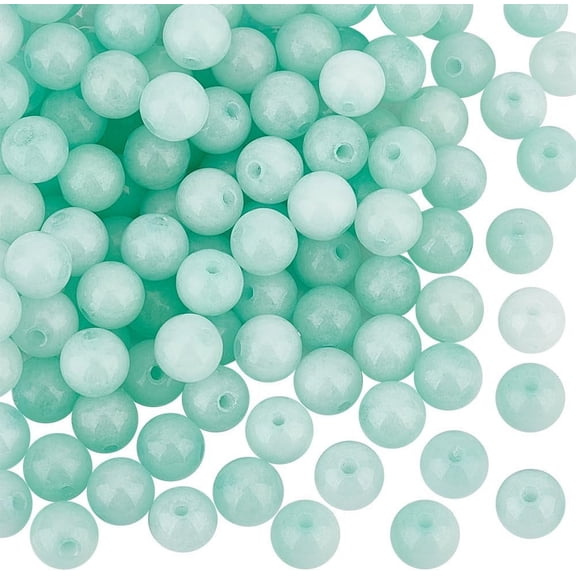 122~128Pcs 6mm Malaysia Jade Beads Dyed Gemstone Beads Smooth Gemstone Loose Beads Round Gemstone Bead Strands for Jewelry Making - Pale Turquoise Colorful