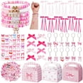 thumbnail image 1 of 122 Bow Party Favors Set Gift Pink Birthday Decorations Classroom School Reward For Coquette Friendship Bracelets Goodie Bag Stuffers, 1 of 6