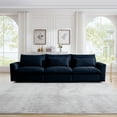 thumbnail image 1 of 122" Deep Seat Comfy Living Sofas with 3 Waist Pillows, 3 Seater Deep Seat Couches for Living Room, Blue Corduroy, 1 of 9