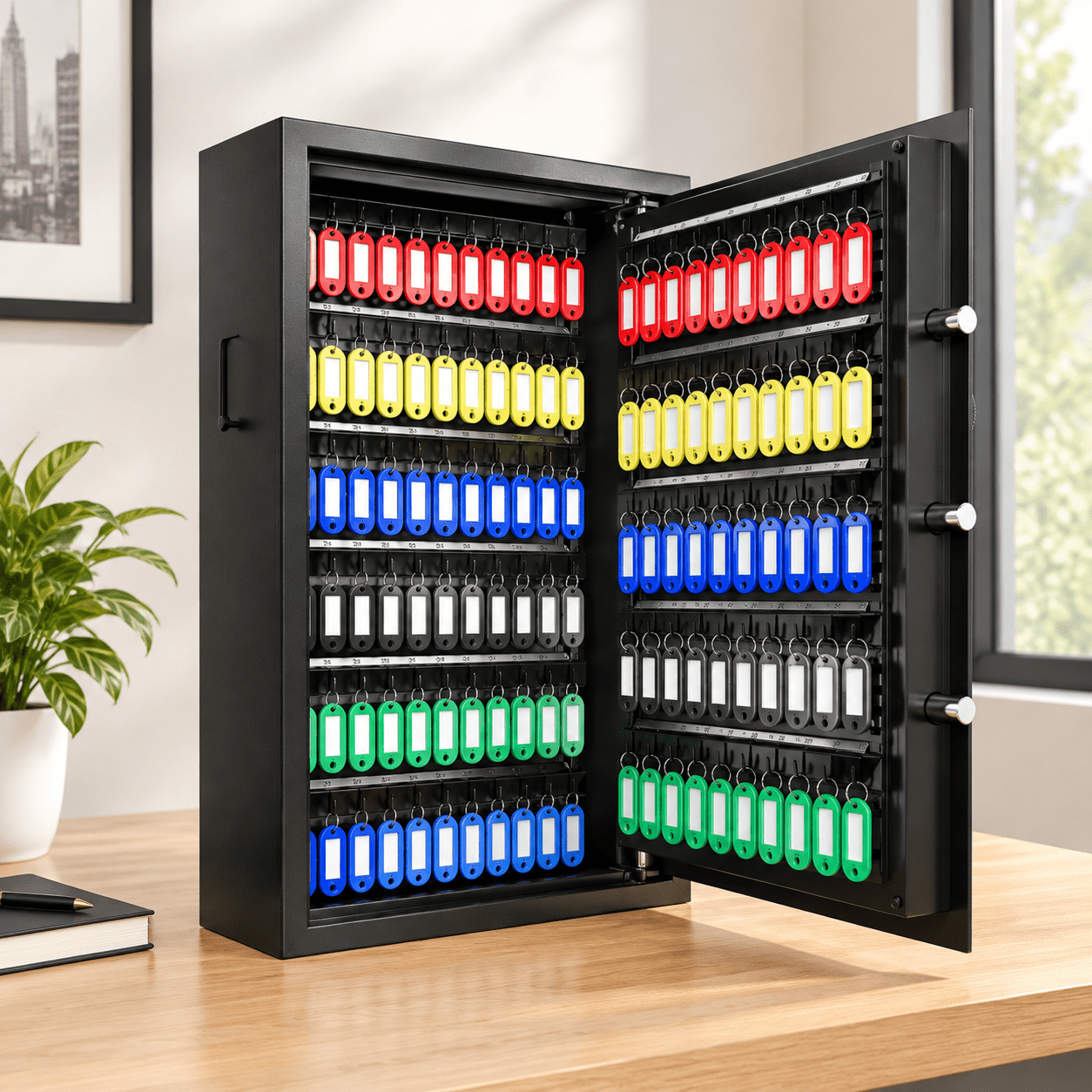 Key Lock Box Labels 122 Keys Key Lock Box with Code Wall Mount Drop Slot for Key Storage ...
