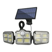 122 LED Solar Light With Remote Flood Light 3 Head Solar Spotlight Wall Lamp Outdoor Waterproof Super Bright Motion Sensor Light