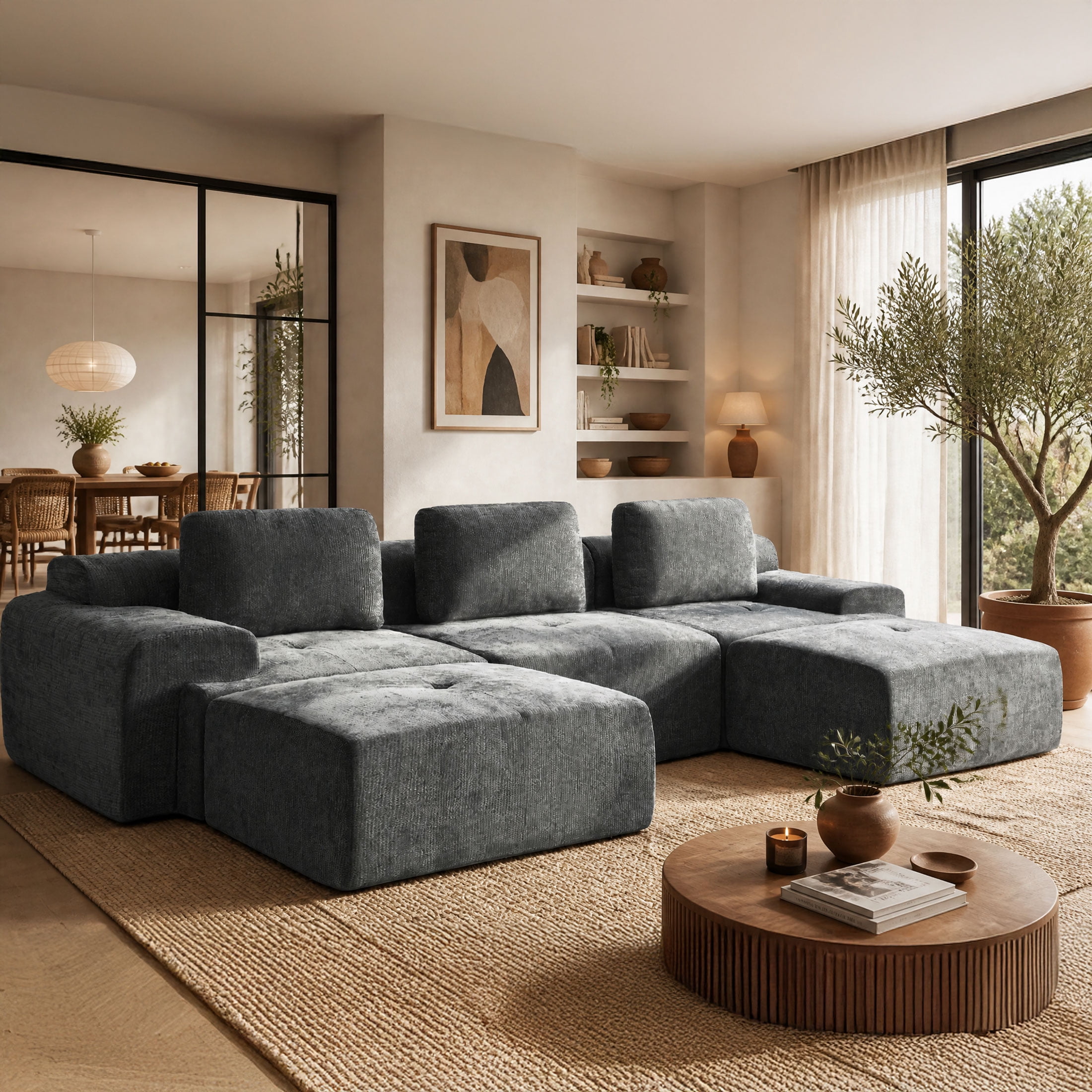 Sophia&William Sectional Sofa Sets, Oversized Cloud Couch Set 5