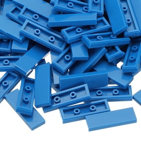 Uxcell 122Pcs Flat Blocks Bulk, 1x3 Square Blue Classic Tiles Smooth Surface Mini Building Blocks Accessories Compatible Bricks Kits for Building Floor Walls Mosaic Pixel Arts