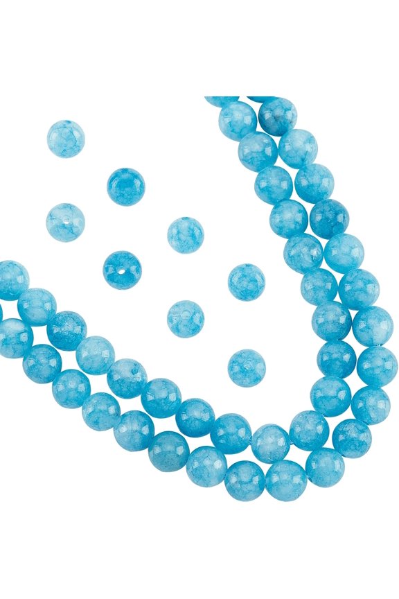 About 122 Pcs Natural Blue Quartz Beads 6mm Lake Blue Quartz Bead Stone Beads Imitation Amazonite Gemstone Loose Beads for DIY Bracelet Necklaces Jewelry Making