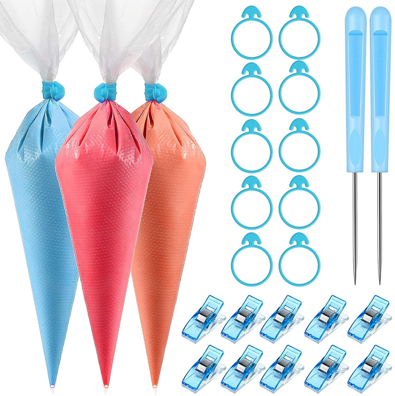 122 Pieces Tipless Piping Bags 100pcs Disposable Piping Pastry