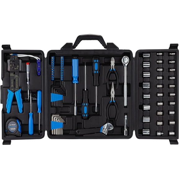 122 count Tool Accessory Set Tool Kit Set Tool Set Drive Socket and Socket Wrench Sets Blue