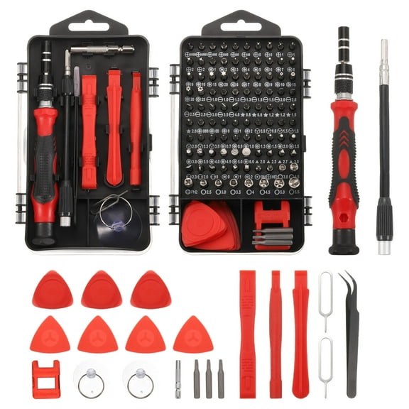 122 in 1 Magnetic Precision Screwdriver Set Electronics Repair Tools Kit for Cellphone Mobile Phone Laptop, Red