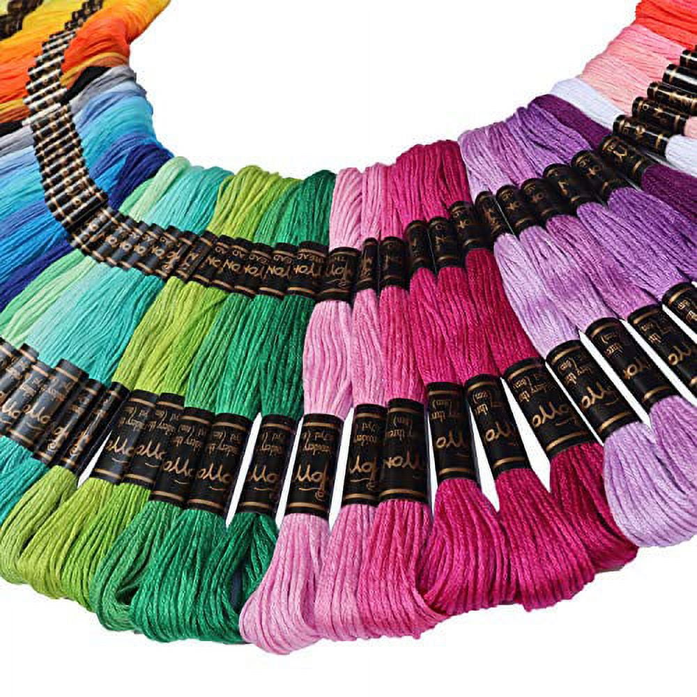  10 Skeins Black Embroidery Floss, 8m Cotton Embroidery  Floss-Cross Stitch Thread, Embroidery Thread Floss Set, Stitch Threads  Polyester Thread Friendship Bracelets Thread : Arts, Crafts & Sewing