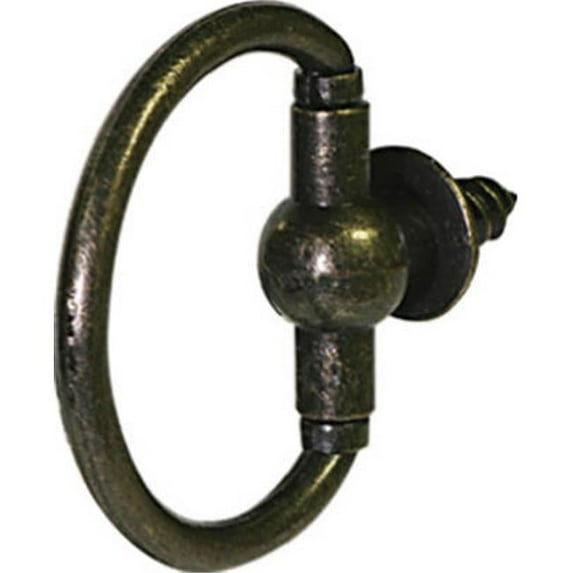 122214 2 Pack, Antique Brass Finish Round Decorative Screw Ring - Pack Of 10
