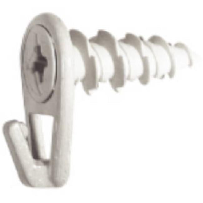 122404 White Wall Driller Picture Hooks - Small, 2 Count