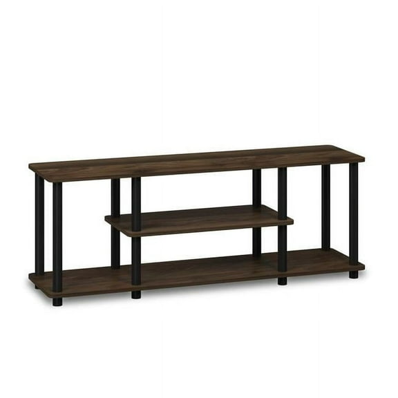 12250R1CWN-BK Turn-N-Tube No Tools 3D 3-Tier Entertainment TV Stands, Columbia Walnut & Black - 11.7 x 43.8 x 16.2 in.