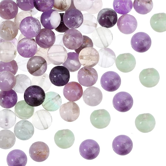 122Pcs Natural Purple Fluorite Beads 6~6.4mm Undyed Energy Beads Round Loose Gemstone Beads