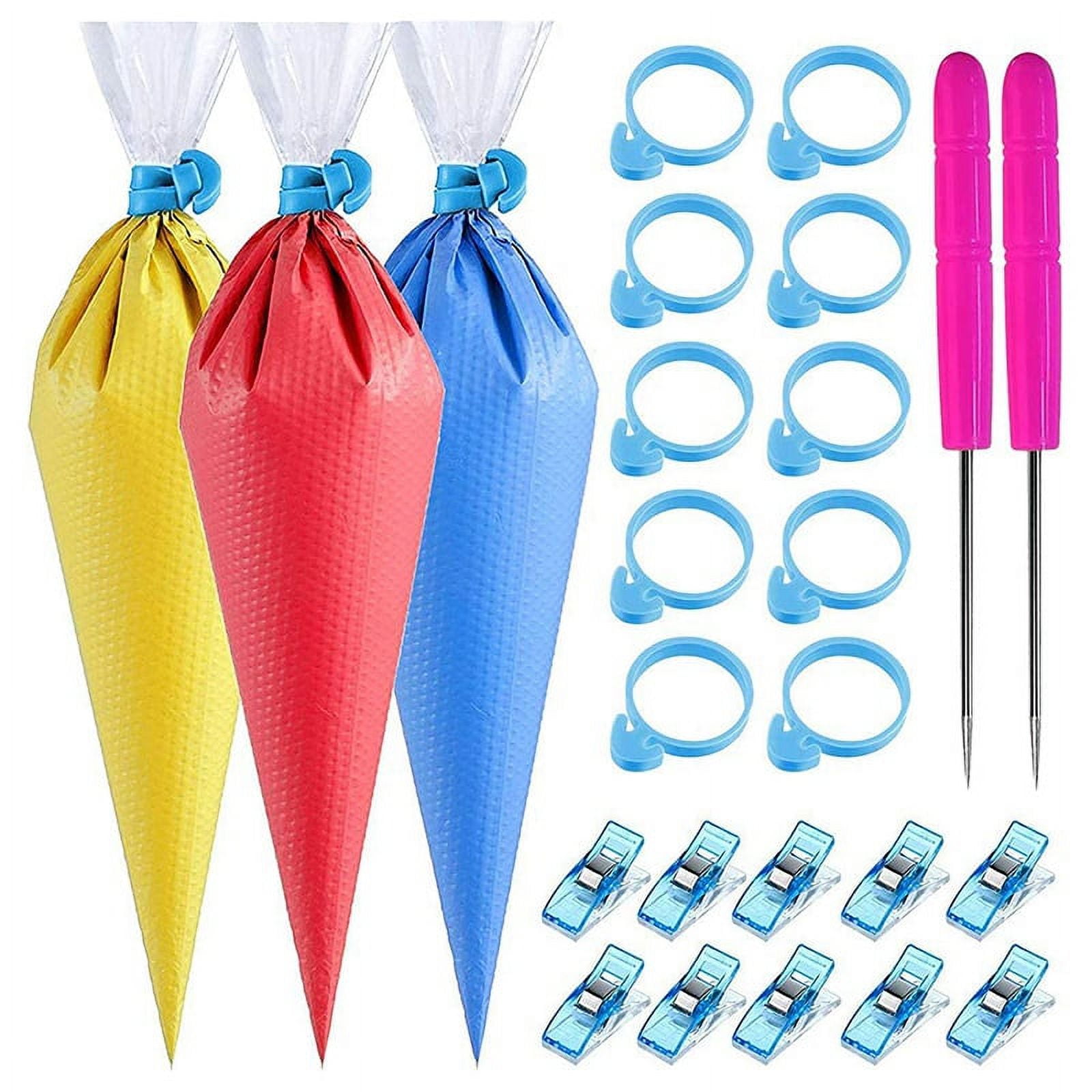 122Pcs Tipless Piping Bags 100Pcs Disposable Pastry Bag for