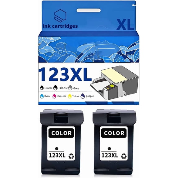 123 123XL F6V19AE F6V18AE Ink Cartridges Compatible for 1110 1111 1112 2130 2132 2134 3830 3831 3832 3834 Printers, Leak-Proof Design Crisp Printing, Home & Office Use